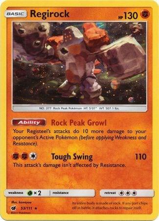 Crimson Invasion Regirock [Cosmos-Holo] Pokémon card